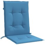 vidaXL Coussins de chaise à dossier bas lot de 6 bleu mélangé tissu