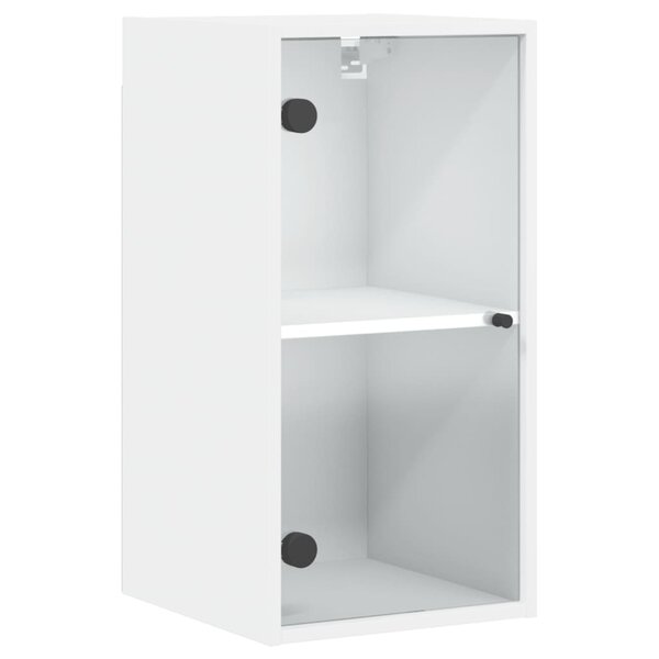 vidaXL Armoire murale avec portes en verre blanc 35x37x68 5 cm