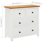 Vidaxl commode 80x35x75 cm bois de chêne massifdollars