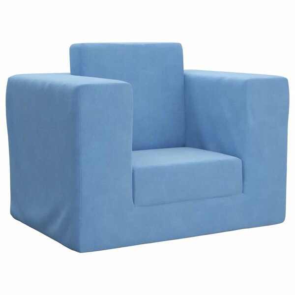 vidaXL Canapé-lit pour enfants Bleu Peluche douce