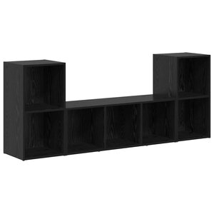vidaXL Meuble TV 3 Pièces Noir 107 x 35 x 37 cm Bois d'ingénierie