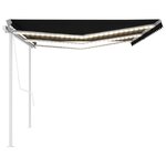 vidaXL Auvent automatique capteur de vent/LED 6x3 m Anthracite