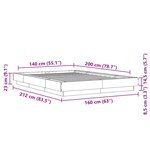 vidaXL Cadre de lit sans matelas chêne sonoma 140x200 cm