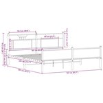 vidaXL Cadre de lit en métal sans matelas chêne sonoma 160x200 cm