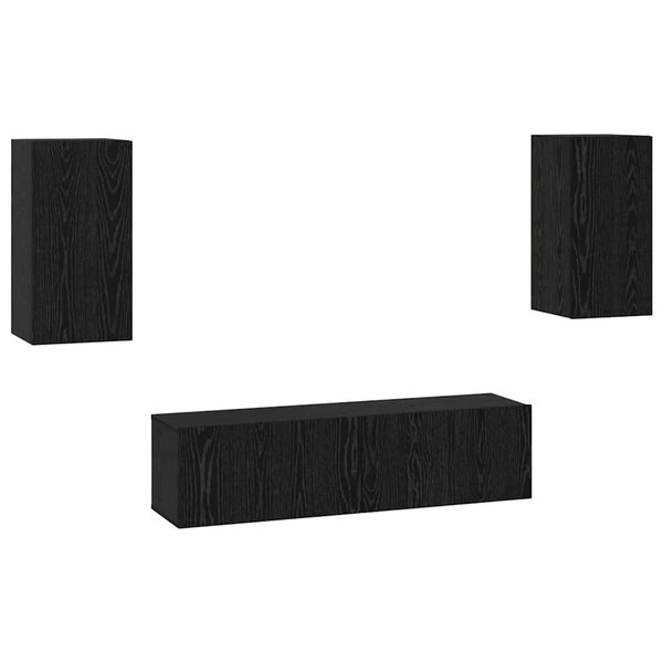 vidaXL Ensemble meuble TV 4 Pièces Chêne Noir Moyen 60 x 30 x 30 cm