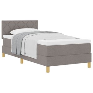 vidaXL Lit à ressorts avec matelas Taupe 90 x 200 cm tissu