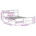 vidaXL Cadre de lit Marron 140 x 200 cm Bois massif en pin