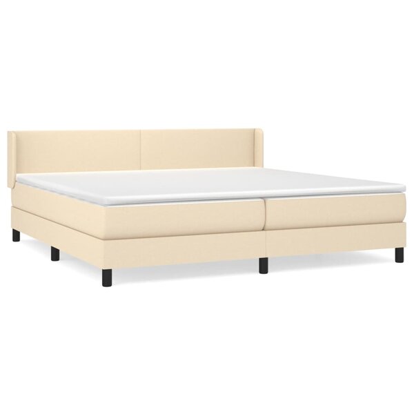 vidaXL Sommier à lattes de lit avec matelas Crème 200x200 cm Tissu