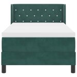 vidaXL Lit à ressorts avec matelas Vert foncé 200 x 100 cm Polyester