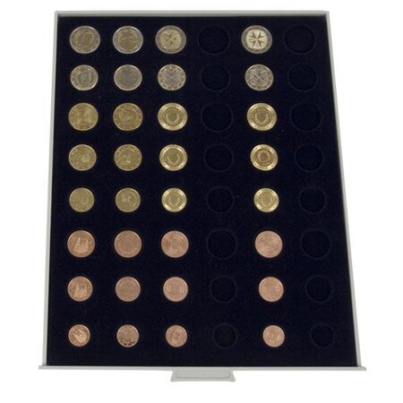 Médaillier 48 cases pour pièces en euros de 1cent à 2euro - Bleu