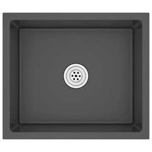 vidaXL Évier de cuisine fait main Noir Acier inoxydable