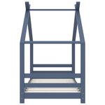 vidaXL Cadre de lit d'enfant Gris Bois de pin massif 80x160 cm