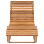 vidaXL Chaise longue à bascule Bois de teck solide