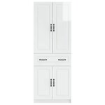 vidaXL Ensemble de Meubles 2 Pièces Blanc brillant Bois d'ingénierie