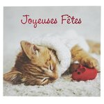 Lot de 6 cartes de voeux avec enveloppe  coffret croix-rouge joyeuses fêtes - chaton - draeger paris