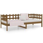vidaXL Lit de jour sans matelas marron miel 90x200 cm bois pin massif