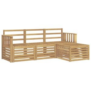 vidaXL Ensemble de canapés d'extérieur 4 pc Blanc Bois d'Acacia Massif