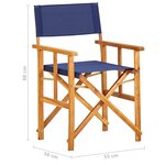 vidaXL Chaise de metteur en scène bois massif d'acacia bleu