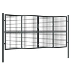 vidaXL Portal de jardin maille anthracite 300x175 cm acier galvanisé