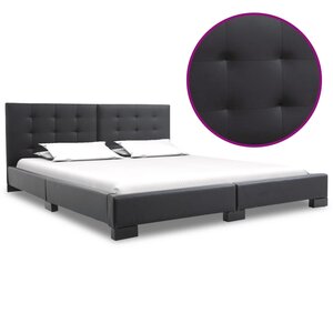 vidaXL Cadre de lit sans matelas en similicuir noir 200 x 160 cm