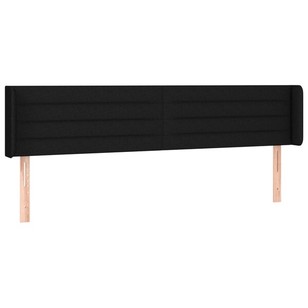 vidaXL Tête de lit avec oreilles Noir 183x16x78/88 cm Tissu