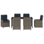 vidaXL Ensemble de mobilier de jardin 7 pièces en rattan poly gris