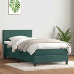 vidaXL Sommier à lattes de lit et matelas et LED vert foncé 100x210cm velours