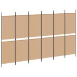 vidaXL Paravent à 6 panneaux Beige 300 x 180 cm Tissu