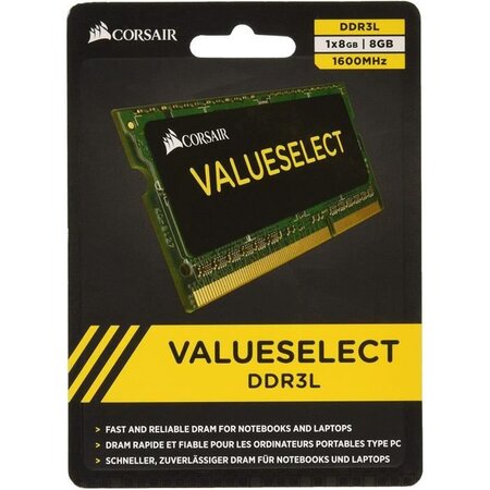 CORSAIR Mémoire PC DDR3L - SODIMM 8GB - 1600MHz 11-11-28 - 1.35V/1.5V (CMSO8GX3M1C1600C11)