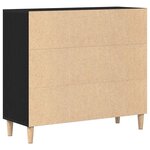 vidaXL Buffet Noir 90 x 34 x 80 cm Bois d'ingénierie