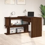 vidaXL Bureau d'angle Chêne marron 200x50x76 cm Bois d'ingénierie