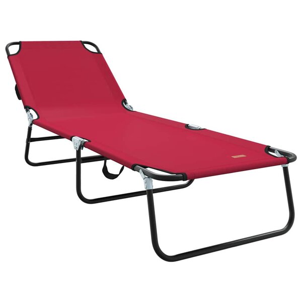 vidaXL Chaise longue pliante Rouge 188 x 57 x 86 5 cm Polyester
