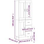 vidaXL Buffet haut Chêne fumé 69 5x34x180 cm Bois d'ingénierie