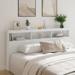 vidaXL Armoire tête de lit avec LED blanc 200x17x102 cm