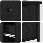 vidaXL Ensemble de tables de nuit en chêne noir Chêne noir Bois d'ingénierie