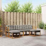 vidaXL Ensemble de canapés d'extérieur 6 Pièces Gris Naturel et Clair