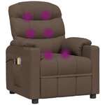 vidaXL Fauteuil électrique de massage Marron Tissu