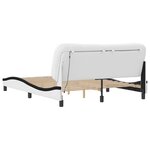 vidaXL Cadre de lit avec lumières LED blanc noir 160x200 cm similicuir