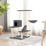 vidaXL Arbre à chat avec griffoirs en sisal Gris foncé 94 5 cm