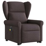 vidaXL Fauteuil inclinable de massage électrique Marron foncé Tissu