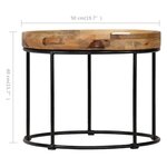 vidaXL Table basse Bois de manguier massif et acier 50x40 cm