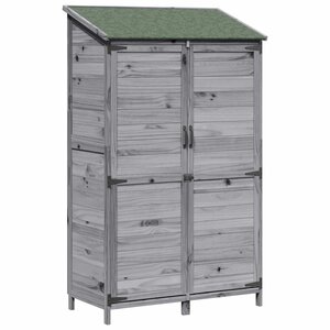 vidaXL Abri de jardin Gris 106 5 x 56 x 176 cm Bois de Sapin Massif