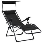 vidaXL Chaise pliable de terrasse Textilène Noir