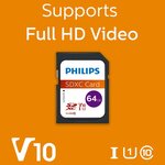 Philips Carte mémoire SDXC 64 Go UHS-I U1 V10