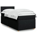 vidaXL Sommier à lattes de lit et matelas Noir 80x200 cm Tissu