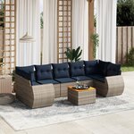 vidaXL Salon de jardin 8 Pièces avec coussins gris résine tressée