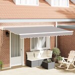vidaXL Auvent Rétractable Gris clair et Blanc