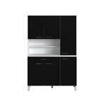 TACOMA Buffet de cuisine L 120 cm - Noir mat