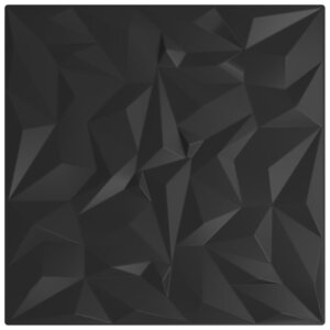 vidaXL Panneaux muraux 12 Pièces noir 50x50 cm XPS 3 m² améthyste