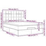 VidaXL Cadre de lit ottoman avec matelas noir 140x190 cm tissu